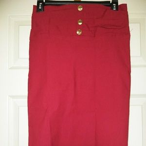 rainbow Pencil skirt plitted waist size med